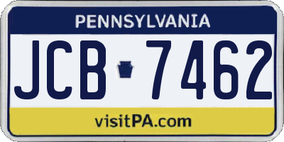 PA license plate JCB7462