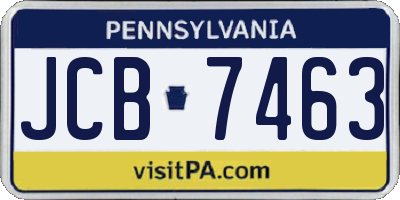 PA license plate JCB7463