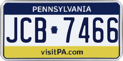 PA license plate JCB7466