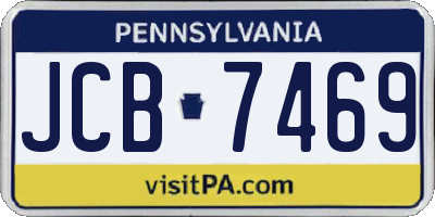 PA license plate JCB7469