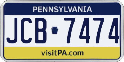 PA license plate JCB7474