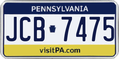 PA license plate JCB7475