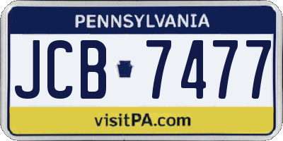 PA license plate JCB7477