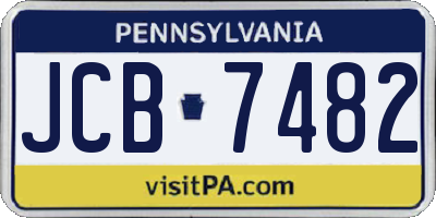 PA license plate JCB7482