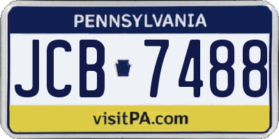 PA license plate JCB7488
