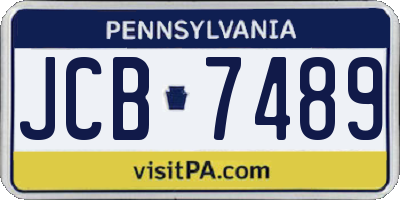 PA license plate JCB7489