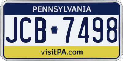 PA license plate JCB7498