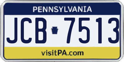PA license plate JCB7513