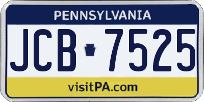 PA license plate JCB7525