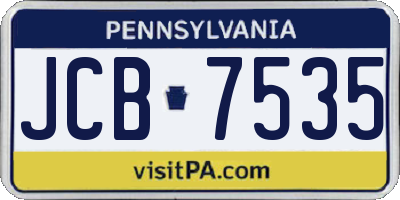 PA license plate JCB7535