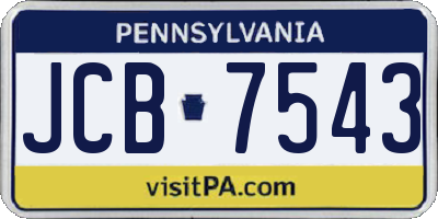PA license plate JCB7543