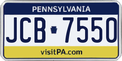 PA license plate JCB7550