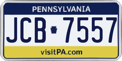 PA license plate JCB7557