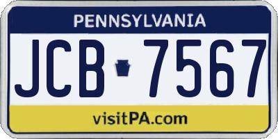 PA license plate JCB7567