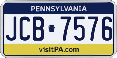 PA license plate JCB7576