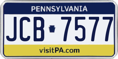 PA license plate JCB7577