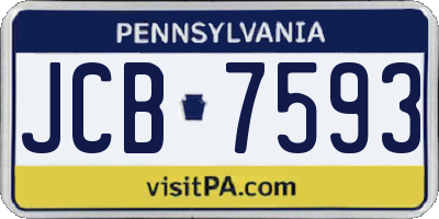 PA license plate JCB7593