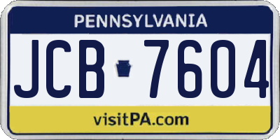 PA license plate JCB7604