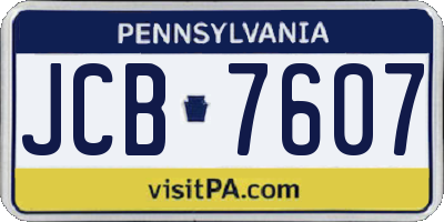 PA license plate JCB7607