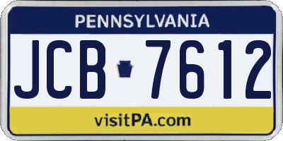 PA license plate JCB7612