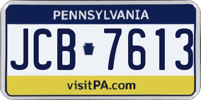 PA license plate JCB7613