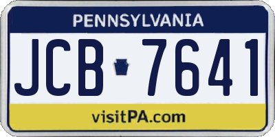 PA license plate JCB7641