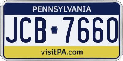 PA license plate JCB7660