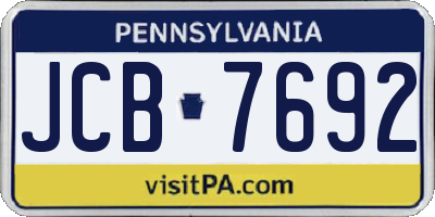 PA license plate JCB7692