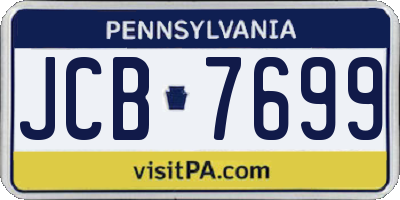 PA license plate JCB7699