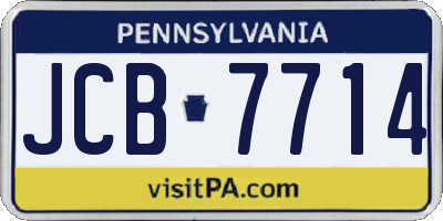 PA license plate JCB7714