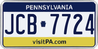 PA license plate JCB7724
