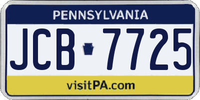 PA license plate JCB7725