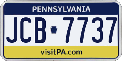 PA license plate JCB7737