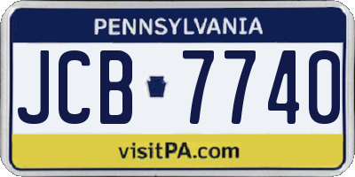 PA license plate JCB7740