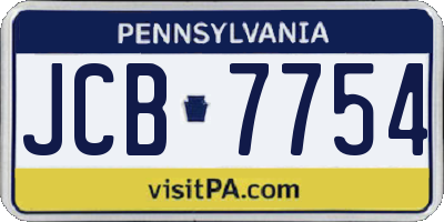 PA license plate JCB7754