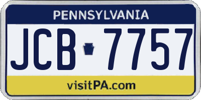 PA license plate JCB7757