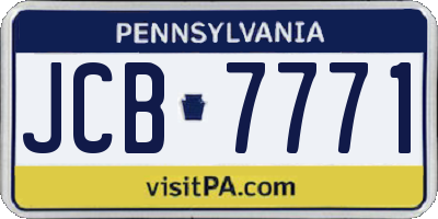 PA license plate JCB7771