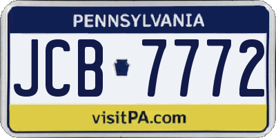 PA license plate JCB7772