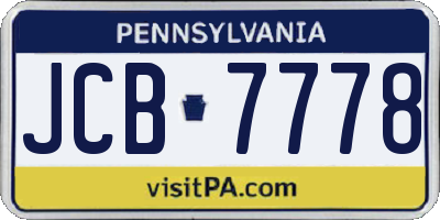 PA license plate JCB7778