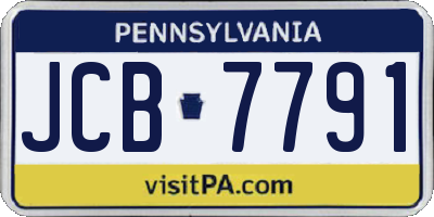 PA license plate JCB7791