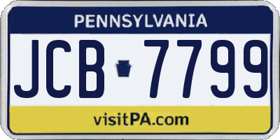 PA license plate JCB7799