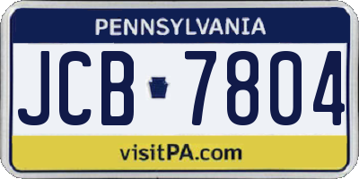 PA license plate JCB7804