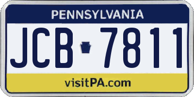 PA license plate JCB7811