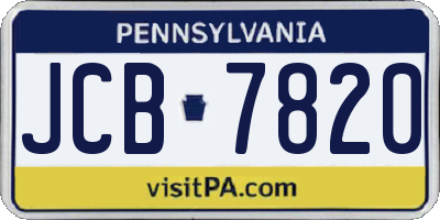 PA license plate JCB7820