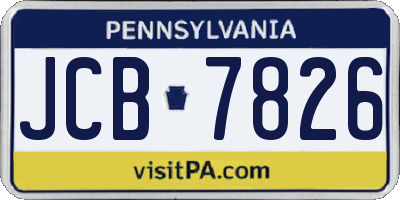 PA license plate JCB7826