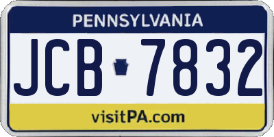 PA license plate JCB7832