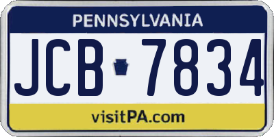 PA license plate JCB7834