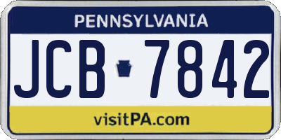 PA license plate JCB7842