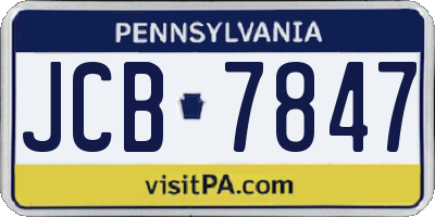 PA license plate JCB7847