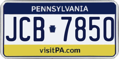 PA license plate JCB7850